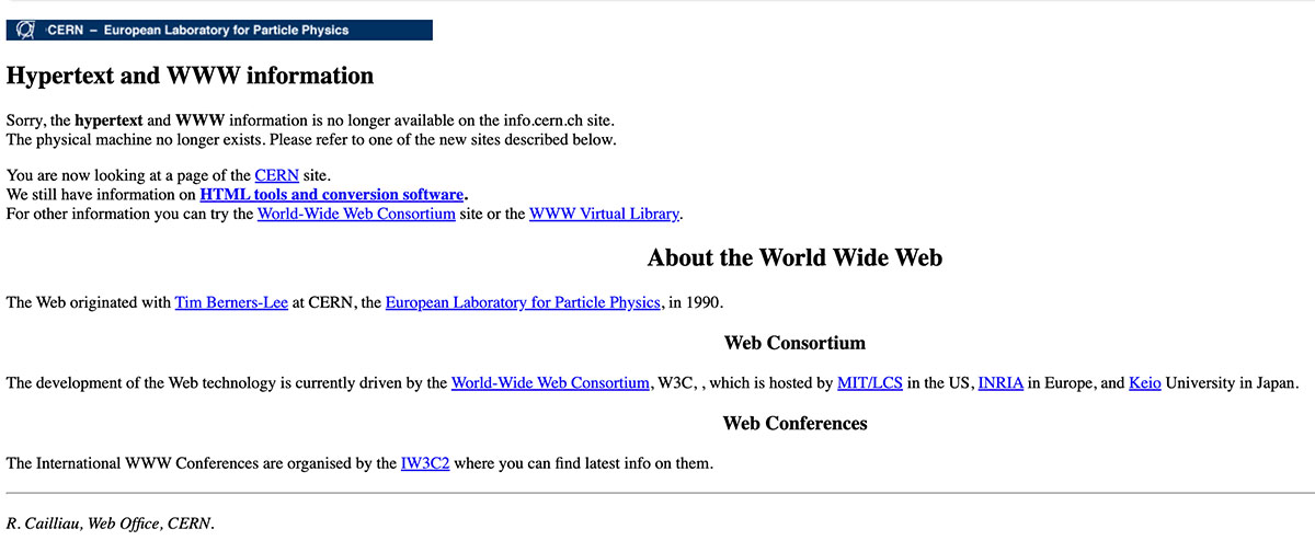 Первый сайт в мире - info.cern.ch